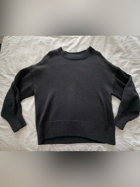 Banana Republic Black Ribbed Crewneck Sweater